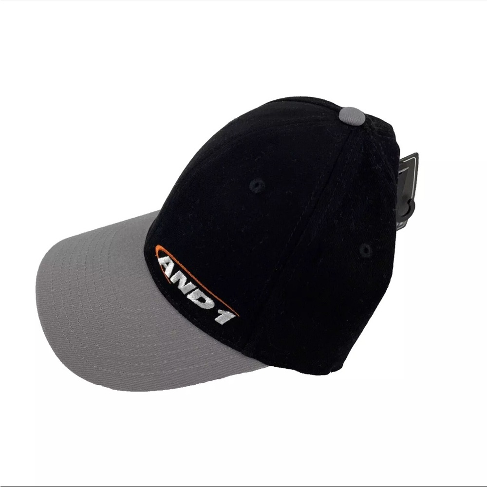 AND 1 Street Basketball Hat Black Flex Fit Structured Cap Mens Size L/XL Hip Hop
